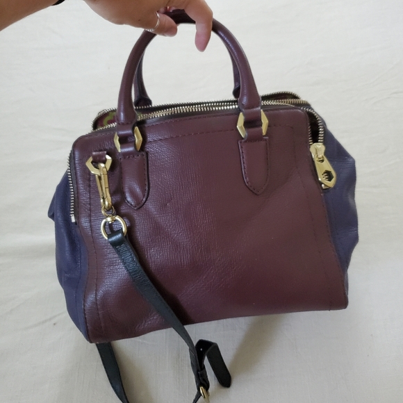 Oryany Anthropologie leather crossbody purple purse - Picture 2 of 13